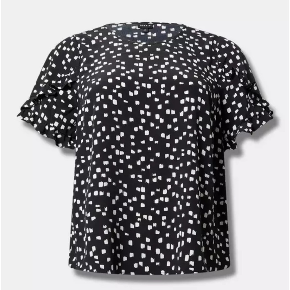 Torrid Ruffle Sleeve Dotted Blouse